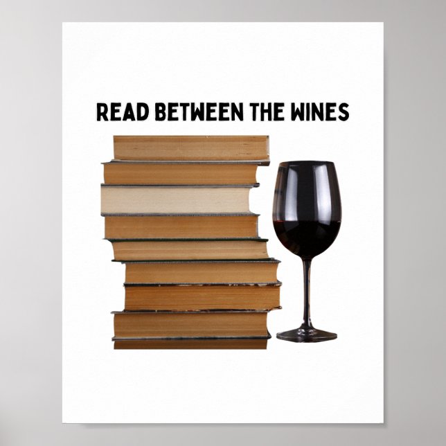 Läs mellan Vin Wall Art Art Poster (Framsidan)