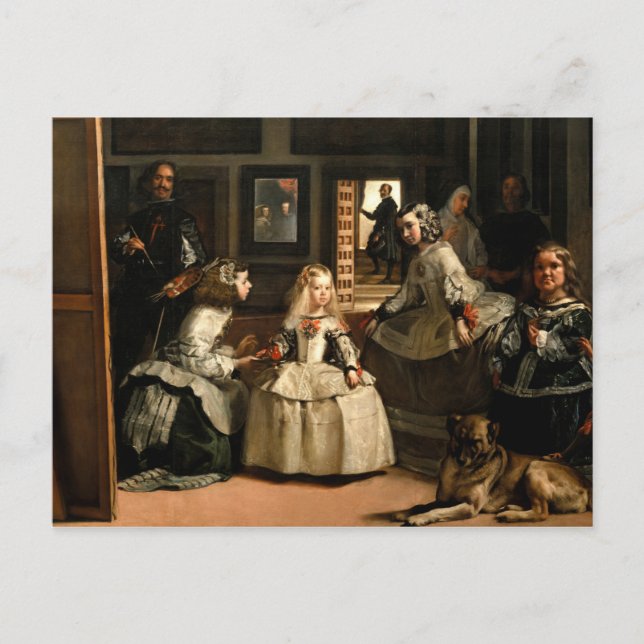 Las Meninas, 1656 by Diego Velazquez Vykort (Framsida)