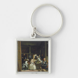 Las Meninas eller familjen av den Philip droppen, Fyrkantig Silverfärgad Nyckelring