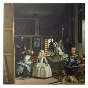 Las Meninas eller familjen av den Philip droppen, Kakelplatta