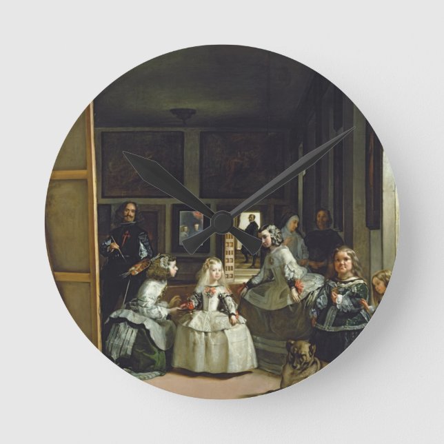 Las Meninas eller familjen av den Philip droppen, Rund Klocka (Framsida)