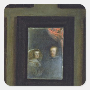 Las Meninas eller The Family of Philip IV, 1656 Fyrkantigt Klistermärke