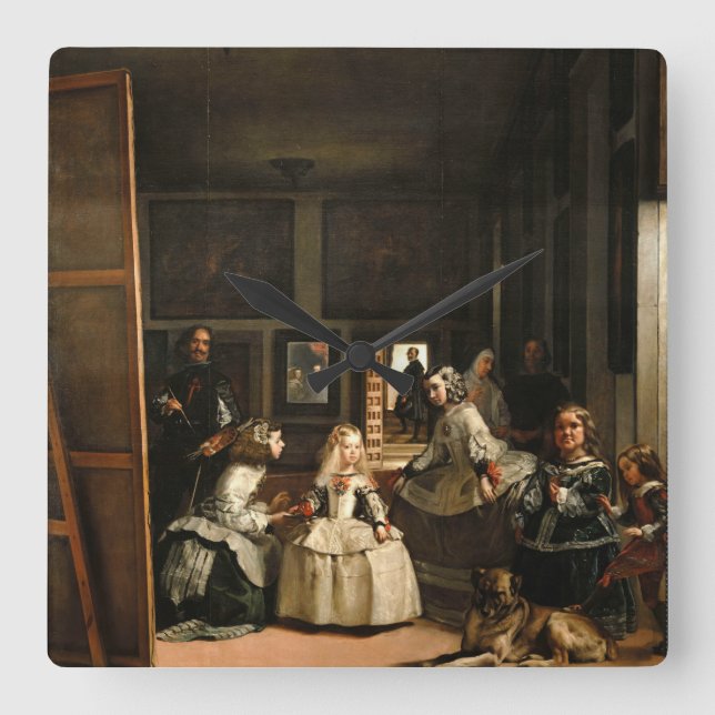 Las Meninas Fyrkantig Klocka (Framsida)