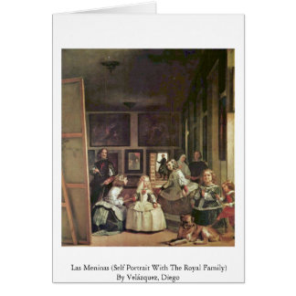Las Meninas (självporträtt med den kungliga Hälsningskort