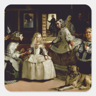 Las Meninas specificerar av det lägre - att visa Fyrkantigt Klistermärke