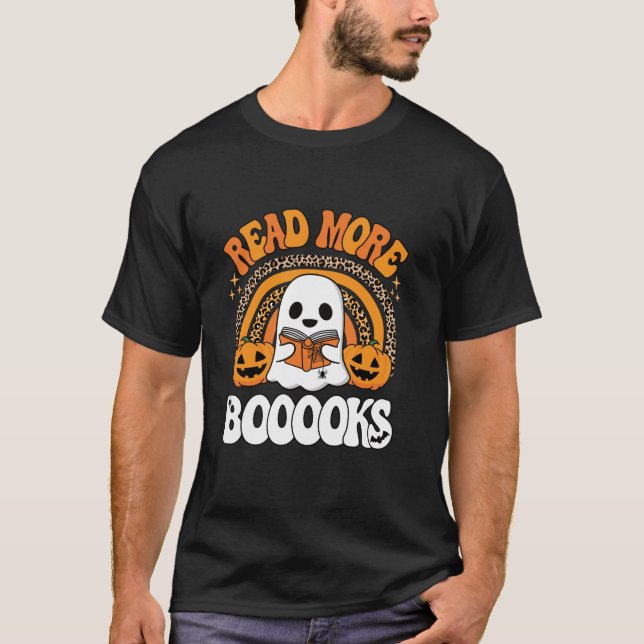 Läs mer Bokar Cute Boooks Ghost Pumpkin Teacher T Shirt (Framsida)
