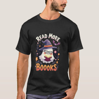 Läs mer Bokar Cute Ghost Bok Funny Teacher Hal T Shirt