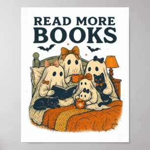Läs mer Bokar Cute Ghost Family Halloween Manar Wo Poster