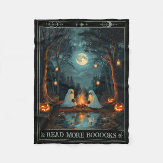 Läs mer Bokar Cute Spooky Ghost Reading Bok tar Fleecefilt
