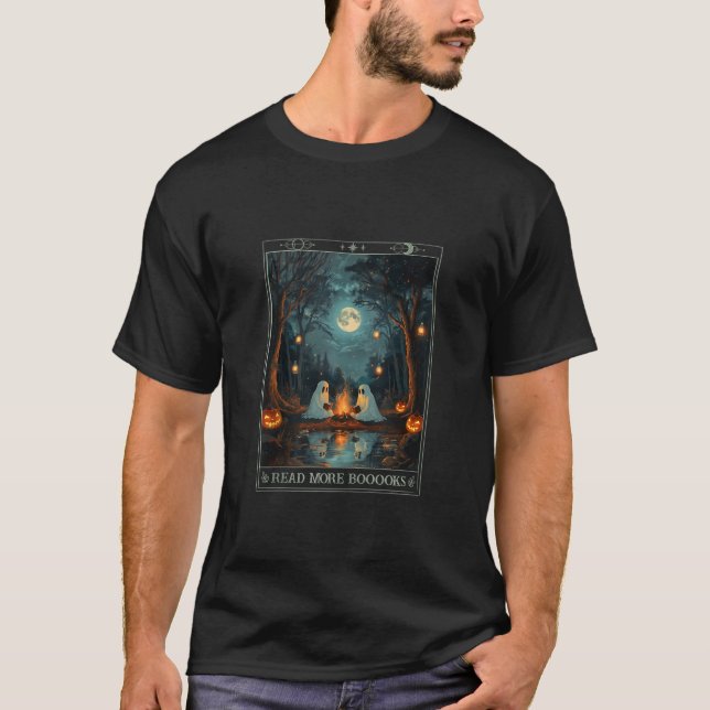 Läs mer Bokar Cute Spooky Ghost Reading Bok tar T Shirt (Framsida)