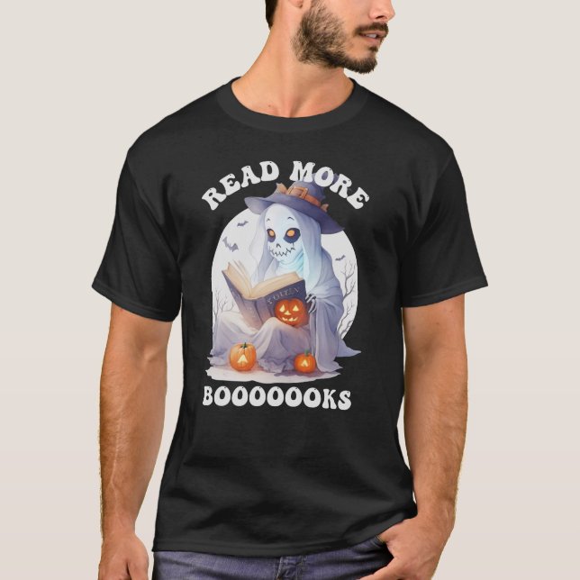 Läs mer Bokar, Halloween Bookish Ghost T Shirt (Framsida)