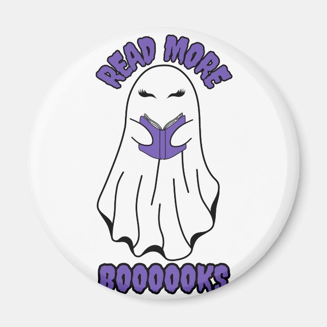 Läs mer Bokar Halloween Ghost Lila Magnet (Framsidan)