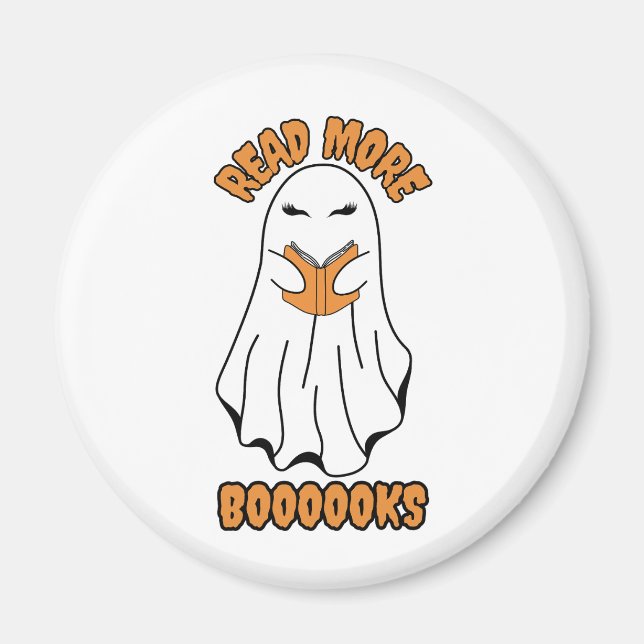 Läs mer Bokar Halloween Ghost-Orange Magnet (Framsidan)