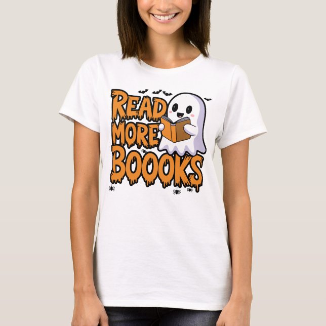 Läs mer Boooks Ghost Halloween T Shirt (Framsida)