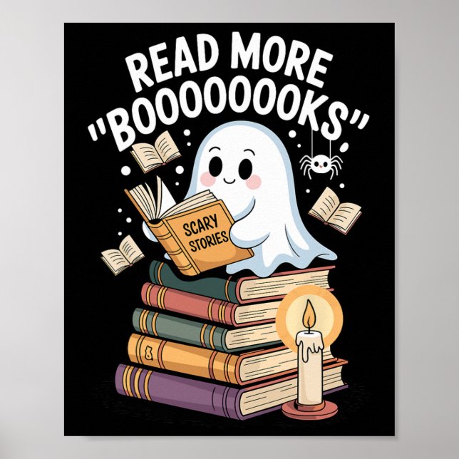 Läs mer Booookoks Ghost läsa Halloween Art Te Poster (Framsidan)