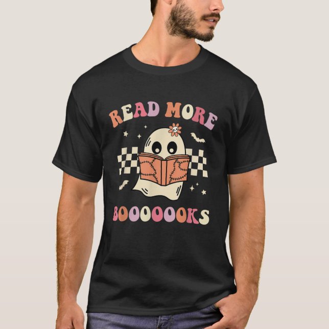 Läs mer Booooks Bookish Spooky Teacher Retro H T Shirt (Framsida)