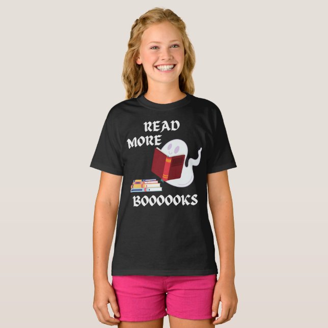 Läs mer Booooks Roligt Halloween T-Shirt (Hel framsida)