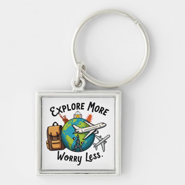 Läs mer om hur du lever fyrkantig silverfärgad nyckelring (Framsidan)