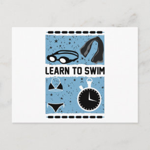 Läs mer om Simman med denna snygga design Vykort
