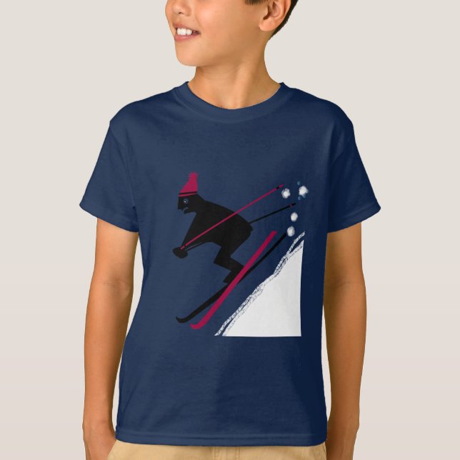 Läs mer om skidåkning tee shirt (Framsida)