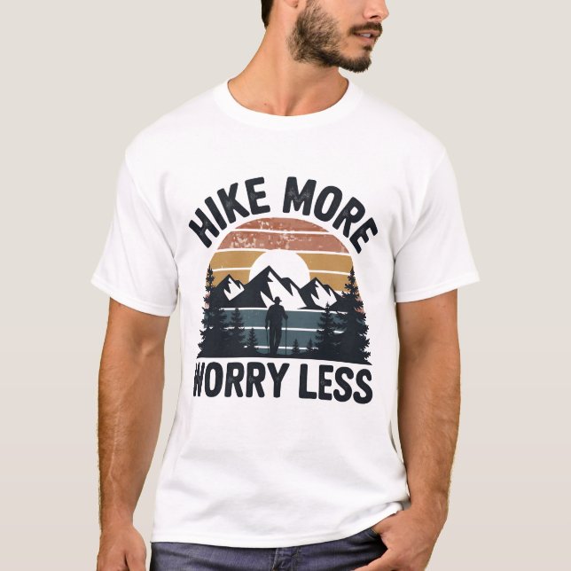 Lås mer, oroa dig mindre - återställ solnedgång t shirt (Framsida)