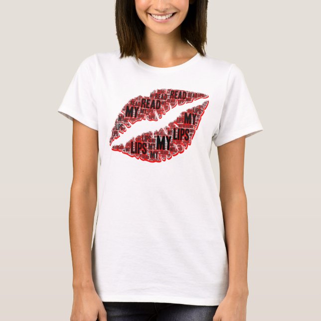 Läs min läppar läppstift munsmakare kosmetisk kons t shirt (Framsida)