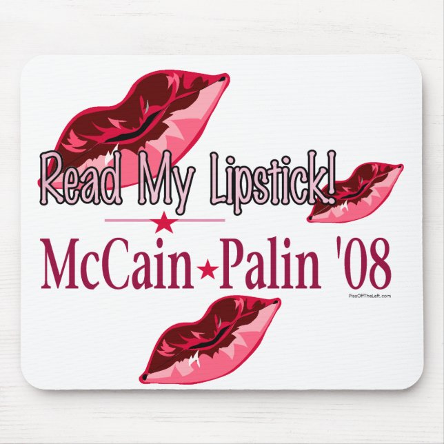 Läs min läppstift McCain/Palin Mousepad Musmatta (Framsidan)