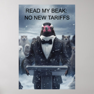 Läs min Poster - Penguin, politisk satire Art