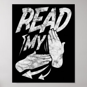 Läs My Hand Döv American Sign Language Distresse Poster