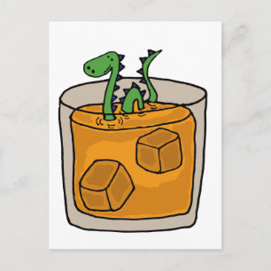 Lås Ness Monster i Scotch Whiskey Glass Vykort