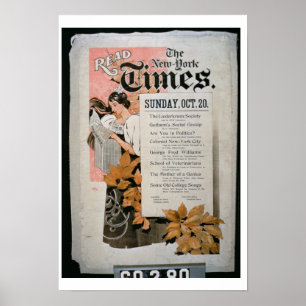 "Läs New York Times" (färg litho) Poster