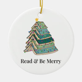 Läs och fortsätt för Bok Älskare Helgdag Julgransprydnad Keramik