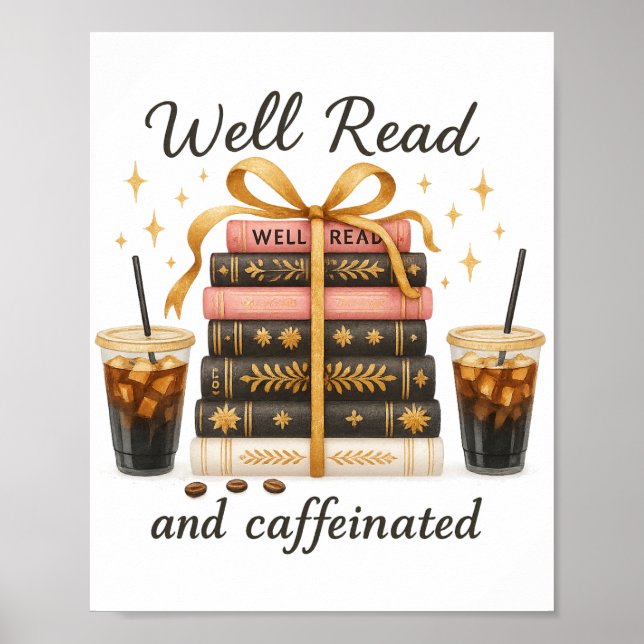Läs och koffeinfri Bok Älskare BookTok Gift Poster (Framsidan)