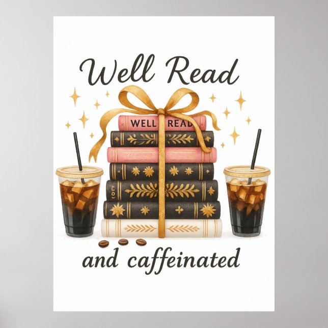 Läs och koffeinfri Bok Älskare BookTok Gift Poster (Framsidan)