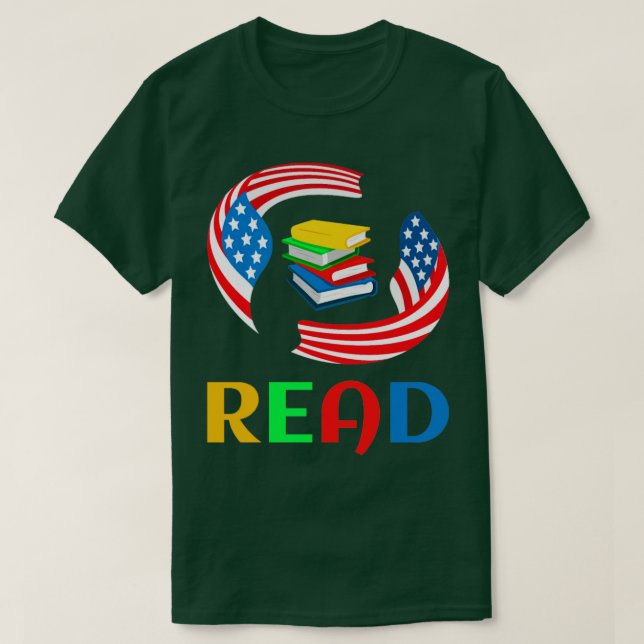 Läs över hela Amerika T Shirt (Design framsida)