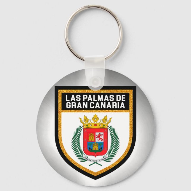 Las Palmas de Gran Canaria Flagga Nyckelring (Framsida)