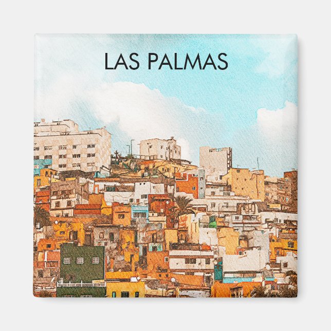 Las Palmas Gran Canaria City View Magnet (Framsidan)