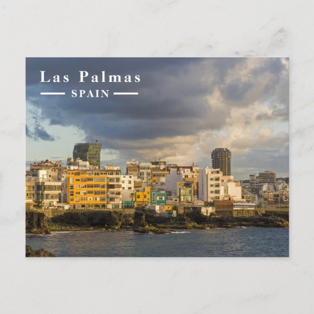 Las Palmas Spanien kuststadsbild Helg Vykort (Framsida)