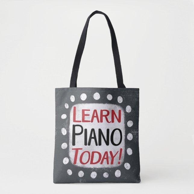 Läs Piano Today Tote Bag Tygkasse (Framsida)