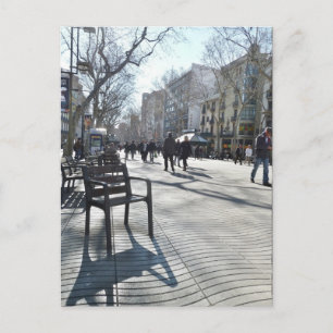 Las Ramblas i Barcelona Vykort
