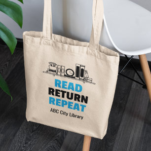 Läs Retur Repetera Bibliotek Bok Älskare Tygkasse