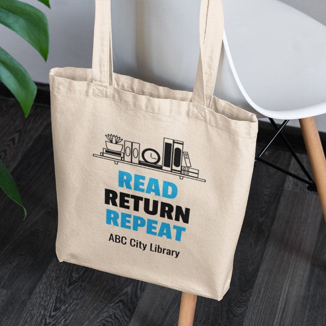 Läs Retur Repetera Bibliotek Bok Älskare Tygkasse (Skapare uppladdad)