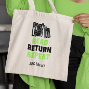 Läs Retur Repetera Bibliotek Bok Älskare Tygkasse