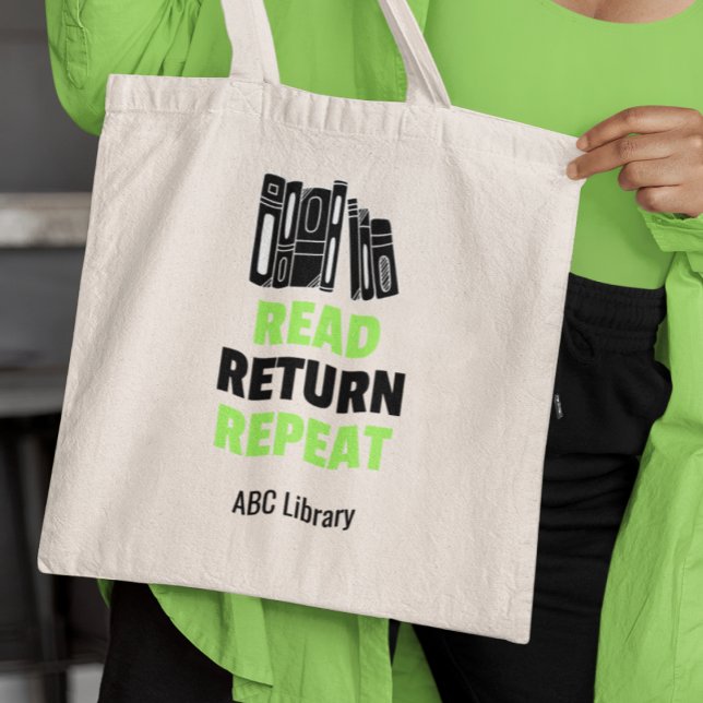 Läs Retur Repetera Bibliotek Bok Älskare Tygkasse (Skapare uppladdad)
