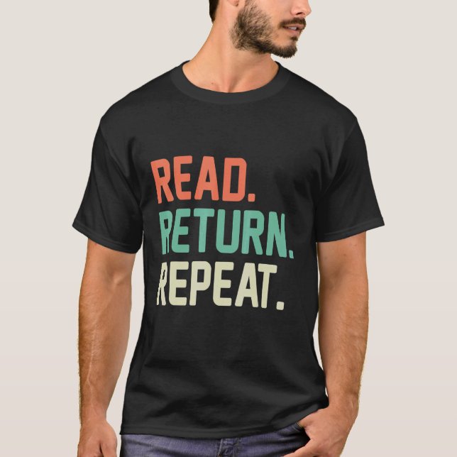 Läs returrepetera Bok T Shirt (Framsida)