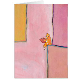 Läs- roligt för kattkonst - Marmalade föredrar Hälsningskort