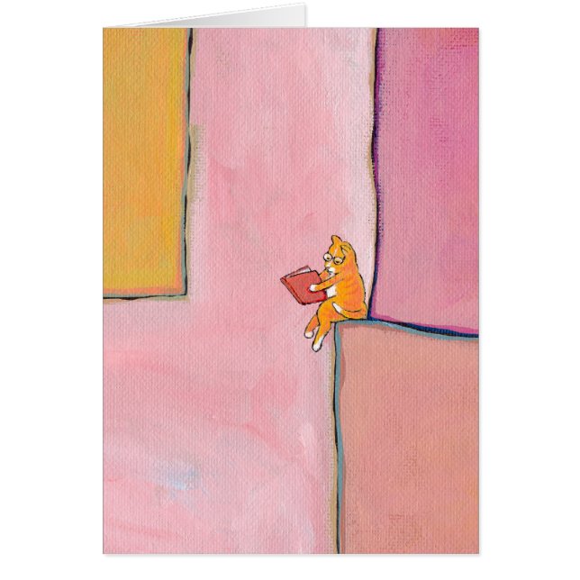 Läs- roligt för kattkonst - Marmalade föredrar Hälsningskort (Framsidan)