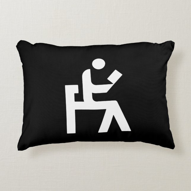 Läs- rum för bibliotek prydnadskudde (Framsidan)