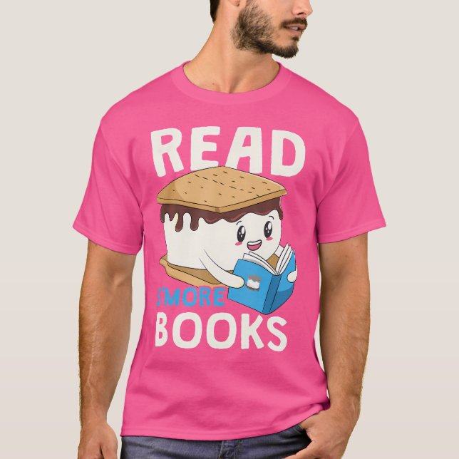 Läs s more Bokar Camping Bookworm Boy Cute Librar T Shirt (Framsida)