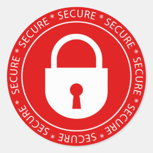 Lås säker signaturetikett runt klistermärke